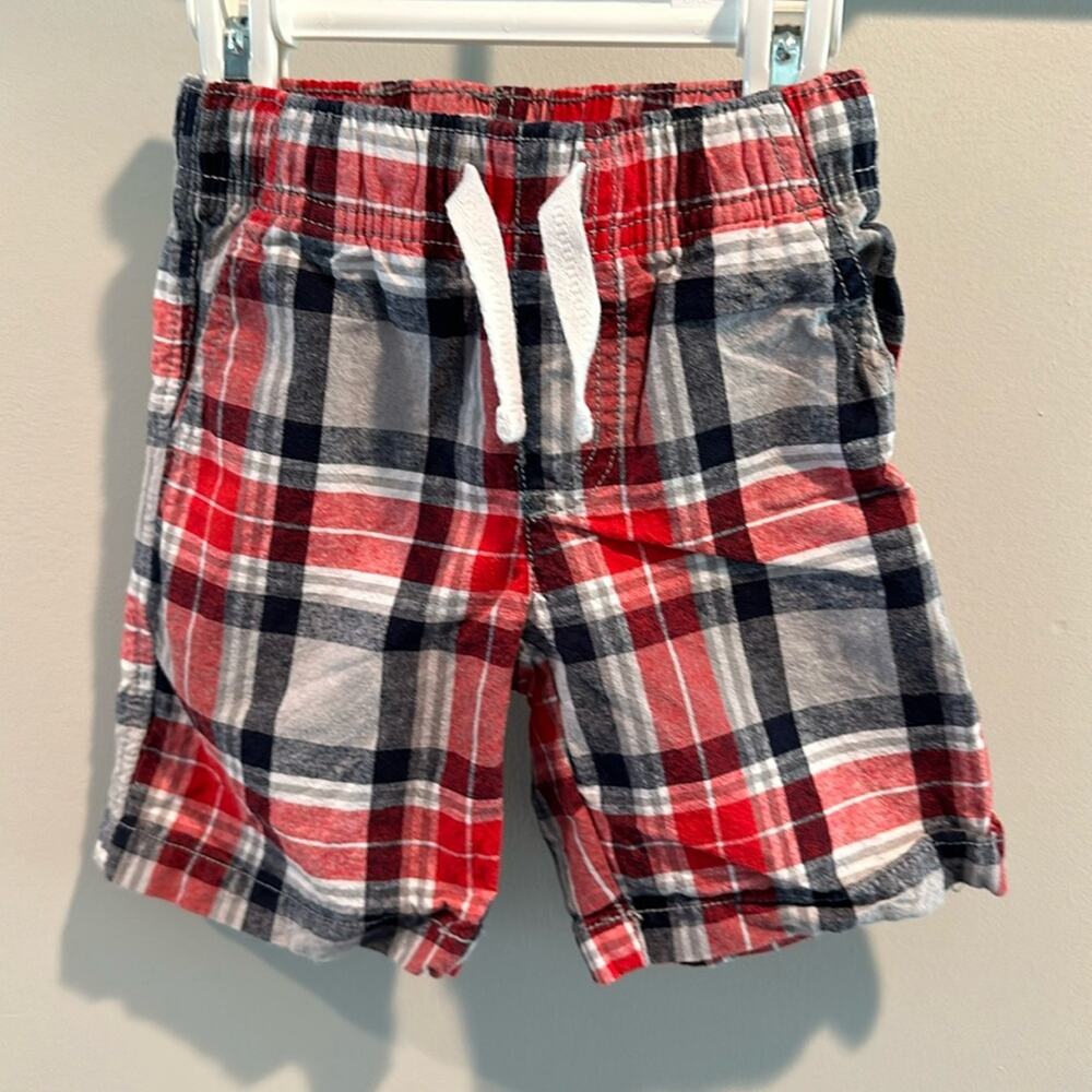Gymboree 2T Red, White & Blue Plaid Cotton Shorts